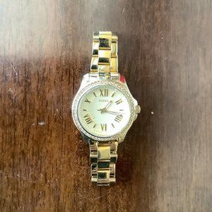 Fossil Cecile Champagne Dial Gold Watch